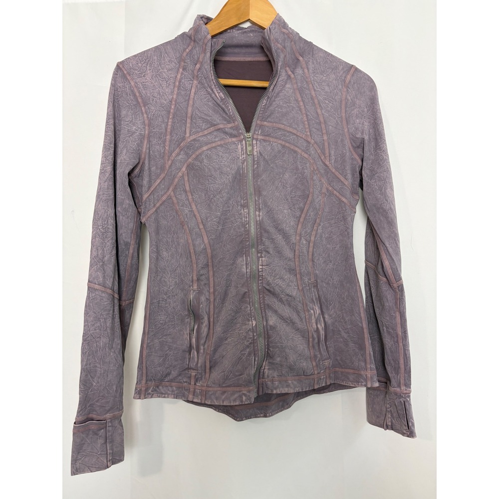 Lululemon Define Jacket Crinkle Dust Washed‎ Mauve Full Zip Yoga Layer Size 8